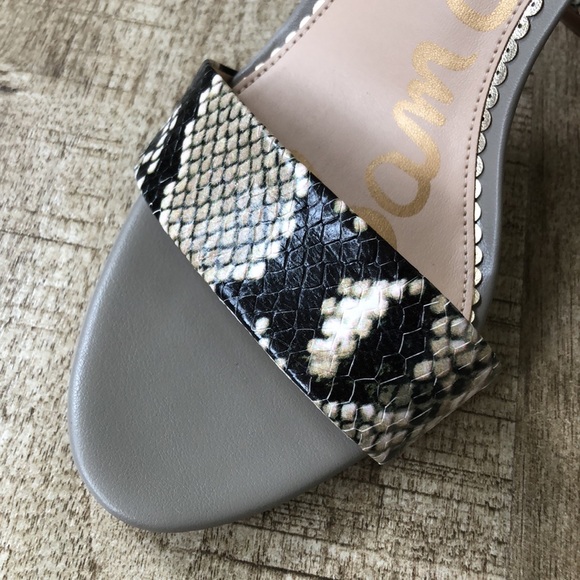 Sam Edelman Yaro Leather Snake print Square heels - Picture 6 of 14